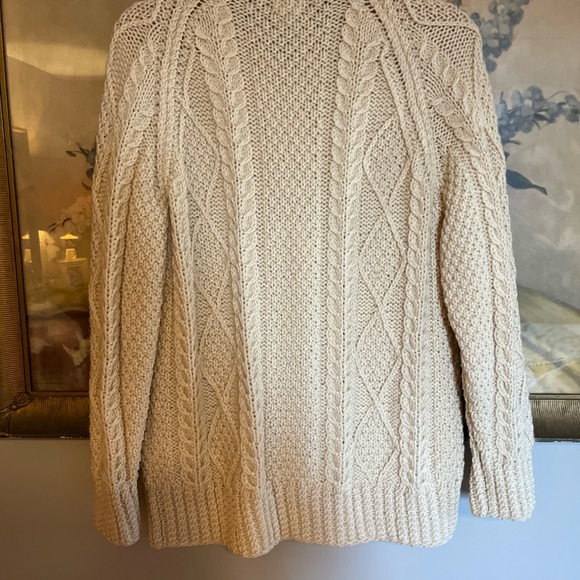 Pristine Vintage Irish Hand-knit Wool Cardigan Wood Buttons M - Picture 5 of 5